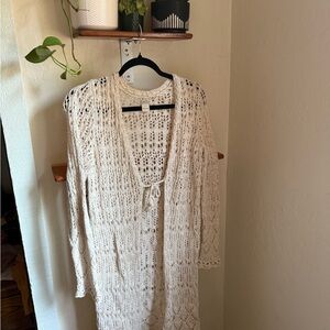 Lucky Brand Women's Cream Open-Knit Cardigan